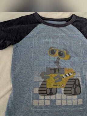 🛍️3/$15--GUC Pixar x Jumping Beans Wall-E blue heather raglan kids' t-shirt